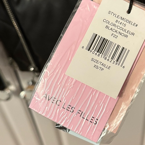 AVEC LES FILLES  FAUX LEATHER QUILTED PUFFER JACKET - Picture 7 of 8